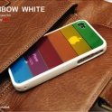 Чехол для iPhone 4S / 4 - Kims Rainbow White